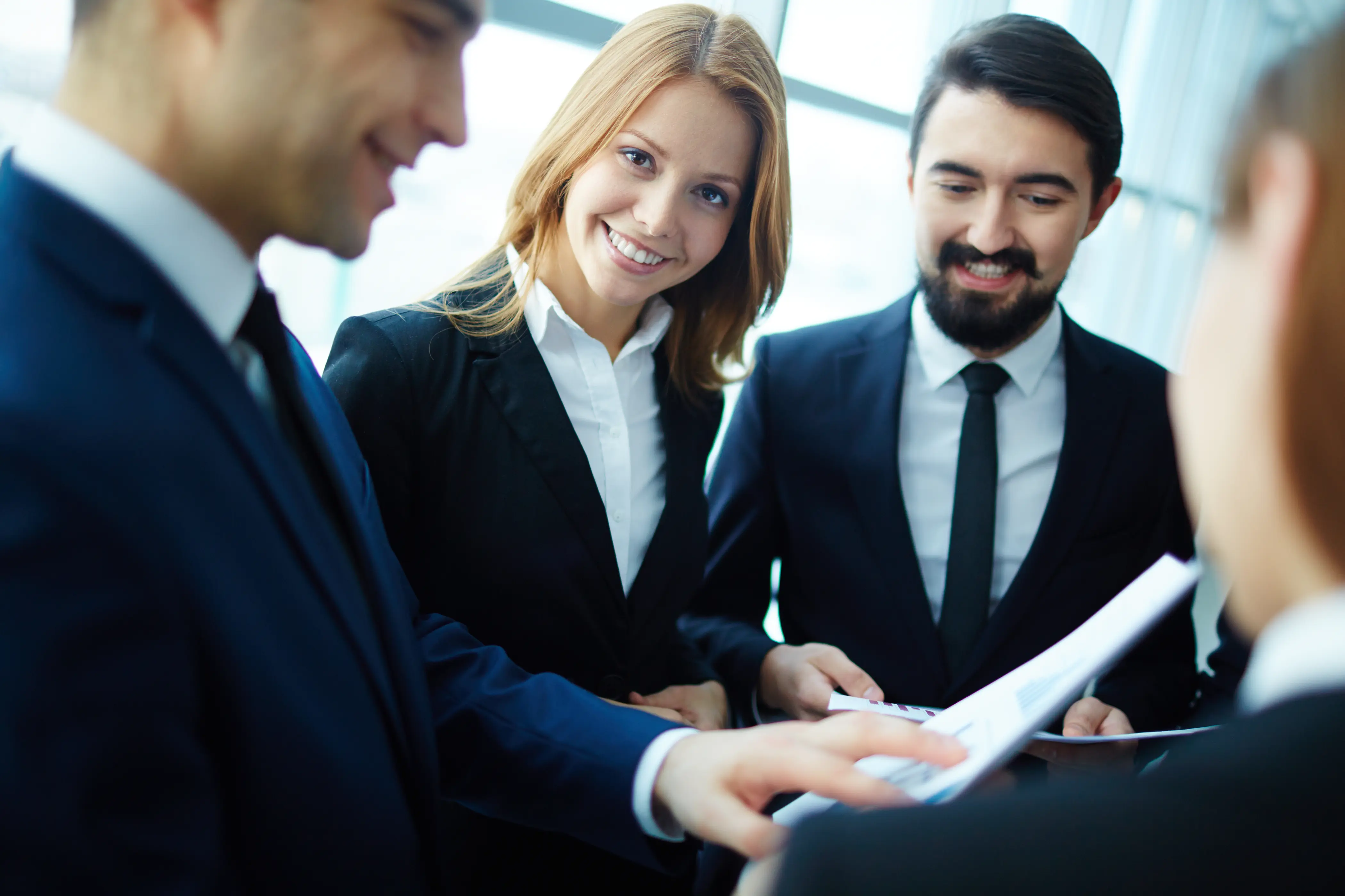 Successful business partners demonstrating seamless communication